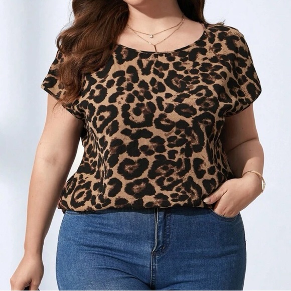Boho leopard print v neck blouse - Picture 10 of 10